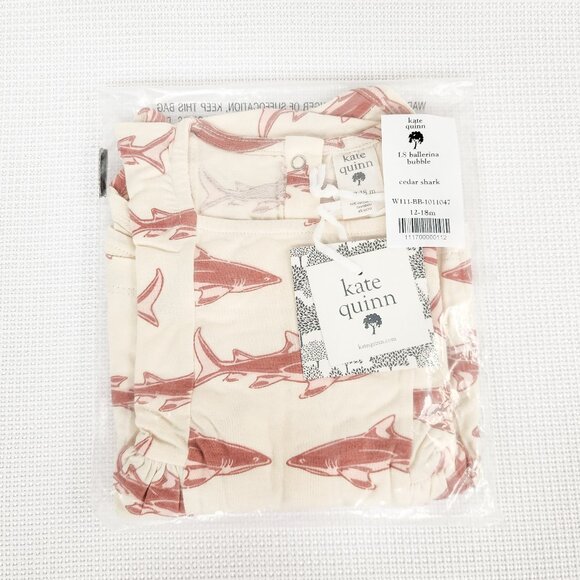 Kate Quinn LS Long Sleeve Ballerina Bubble Cedar Shark 12-18 Months Bamboo New - Picture 2 of 16